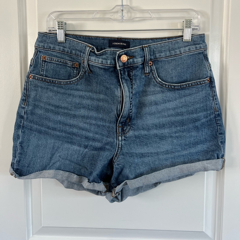 J. Crew High Rise Medium Wash Denim Short Size 30